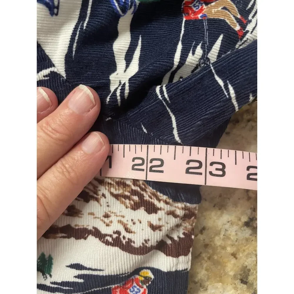 Ralph Lauren Polo Ski Shirt Mens‎ M Corduroy Button Retro Winter Sports Novelty
